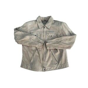 Harley Davidson Women’s 1W Suede Eagle Zip Long Sleeve Riding Jacket